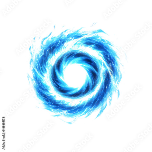 Abstract Blue Vortex Swirling Energy and Power