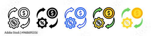 Conversion Rate Icon Collection With Multiple Styles