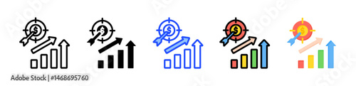 Sales Target Icon Collection With Multiple Styles