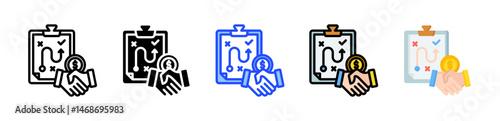 Strategic Selling Icon Collection With Multiple Styles