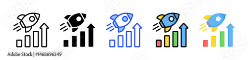 Sales Boost Icon Collection With Multiple Styles