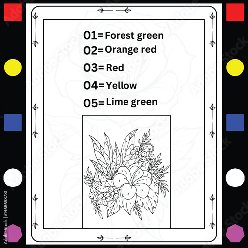 Color by Number Coloring Book for Adults