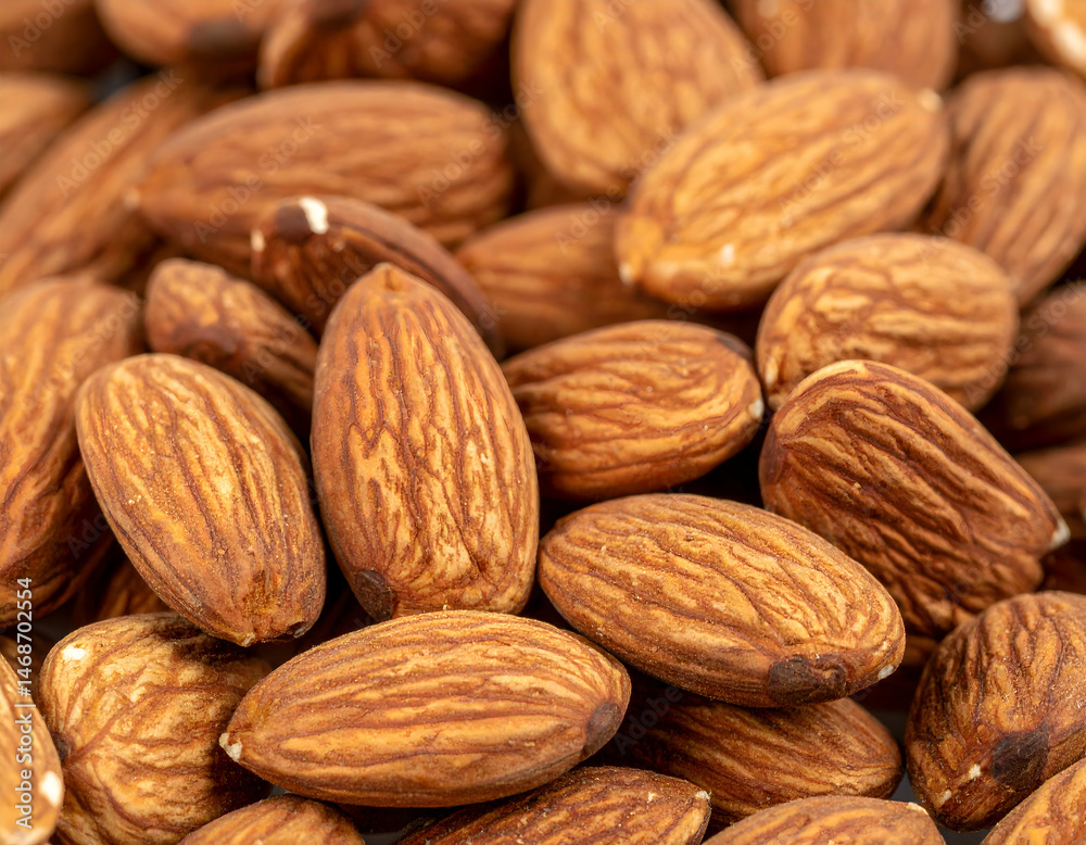 Close Up Of Many Brown Almonds Close Up Of Many Brown Almonds