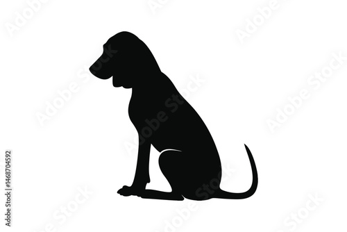 Silhouette of Sitting Dog: A striking silhouette of a sitting dog, capturing the animal's elegant form and gentle nature, conveys the essence of canine companionship.