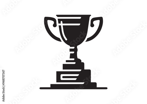 Trophy Icon, Trophy Cup Silhouette Vector