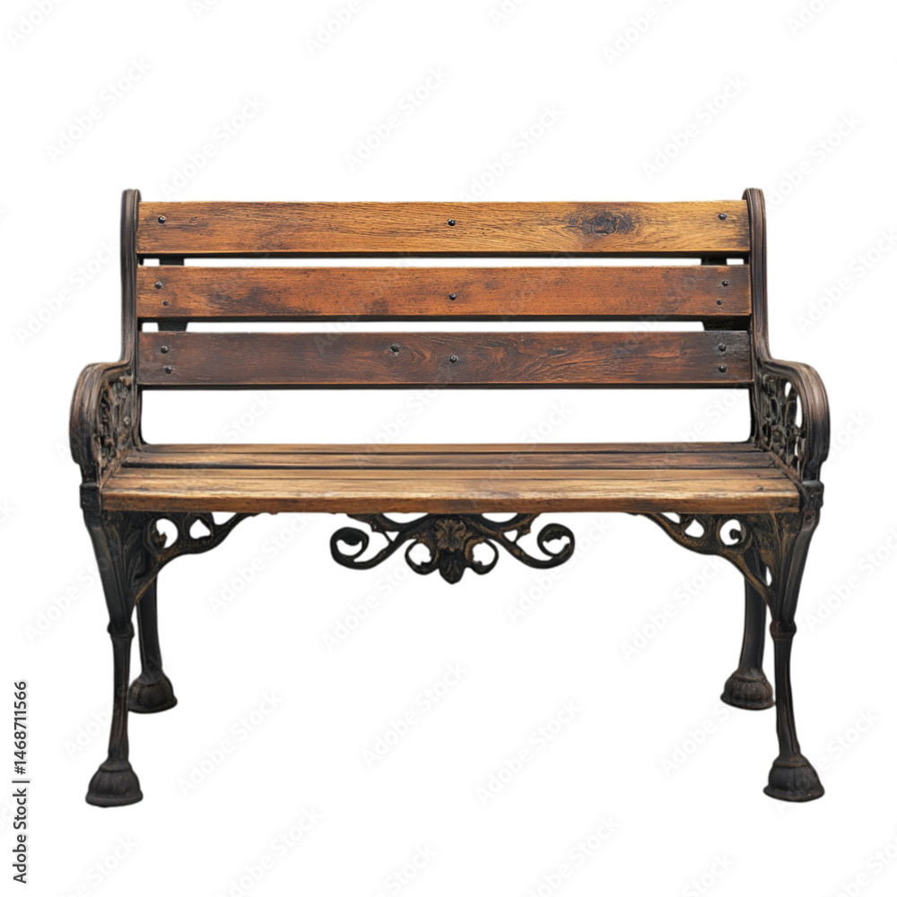 Ornate Wooden Bench Isolated on Black Background Ornate Wooden Bench Isolated on Black Background