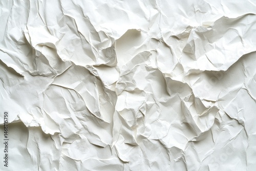 Obraz na płótnie Abstract textured background of crumpled white paper w salonie