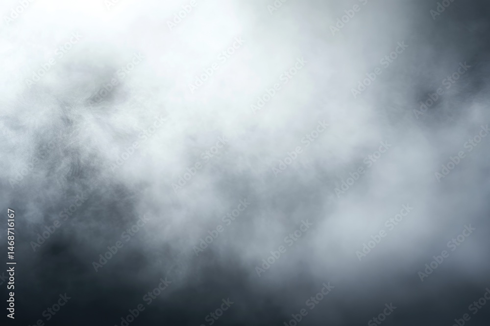 Ethereal smoky cloudscape, grayscale tones, diffuse light