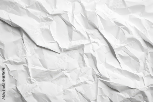 Obraz na płótnie Crumpled white paper texture, showing creases and folds w salonie