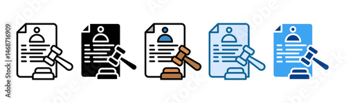 Consumer Lawsuit Icon Set Multiple Style Collection