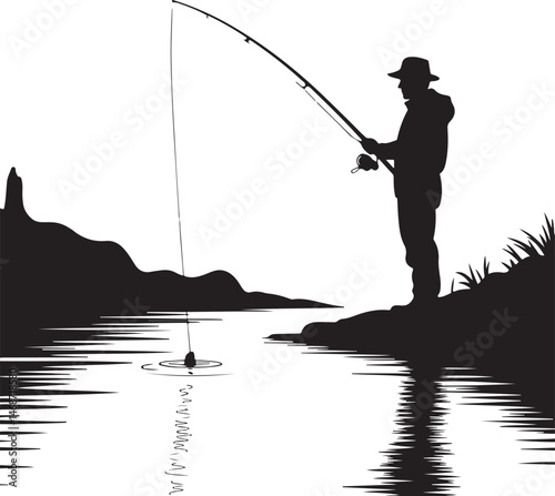 "Fish Hunting Silhouette | Fishing Scene Vector Art"

"Fishing Vector Design | Hunter and Fish Clipart"

"Fish Catching Scene | Outdoor Hunting Illustration"

"Fishing Rod Silhouette | Fisherman with 