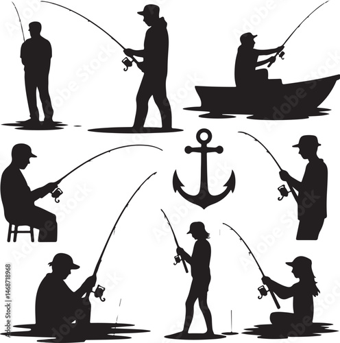 "Fish Hunting Silhouette | Fishing Scene Vector Art"

"Fishing Vector Design | Hunter and Fish Clipart"

"Fish Catching Scene | Outdoor Hunting Illustration"

"Fishing Rod Silhouette | Fisherman with 
