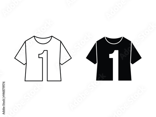 number 1 tshirt apparel symbol icon design vector isolated transparent background