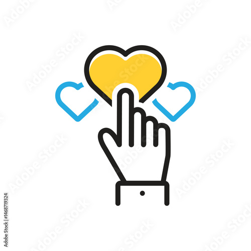 Multi color icon for like