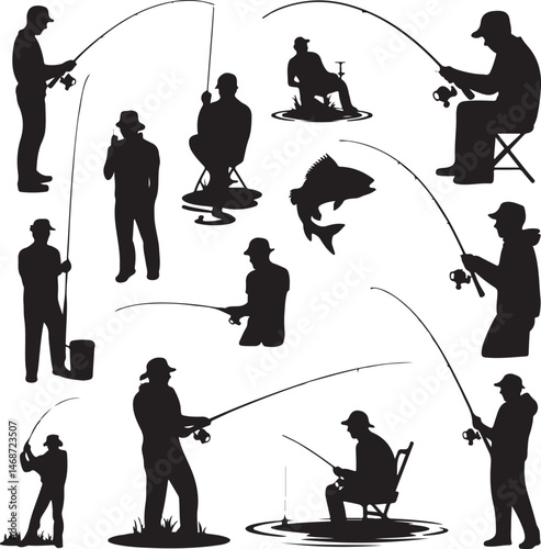 "Fish Hunting Silhouette | Fishing Scene Vector Art"

"Fishing Vector Design | Hunter and Fish Clipart"

"Fish Catching Scene | Outdoor Hunting Illustration"

"Fishing Rod Silhouette | Fisherman with 