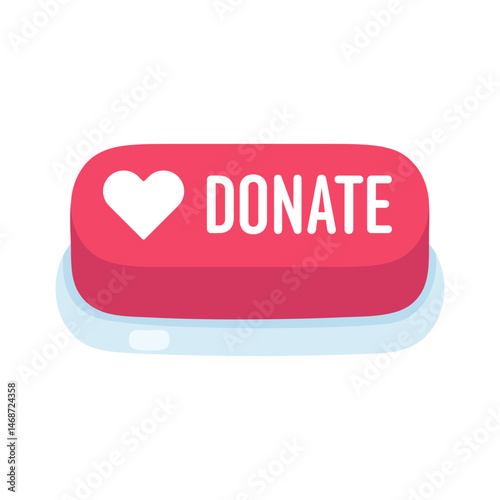 Heart-shaped donate button for charitable contributions