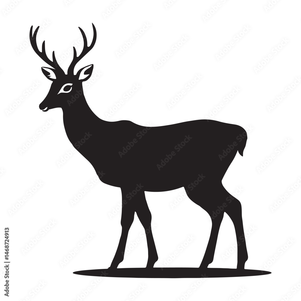 Fototapeta premium Elegant Deer Vector Illustration – Gracefully Crafted Wildlife Design with Nature-Inspired Elements, Perfect for Branding, Print, and High-End Projects. Thank You .