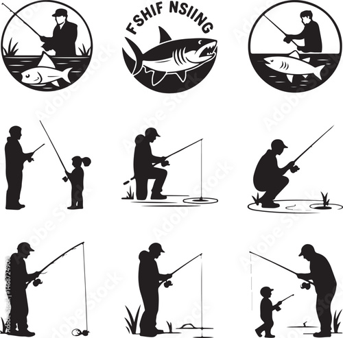 Fisherman Casting Line Silhouette

Fishing Boat on the Lake Vector Design

Underwater Fish Hunting Scene Silhouette

Spearfishing Adventure Silhouette Art

Fishing Rod and Catch Moment Vector