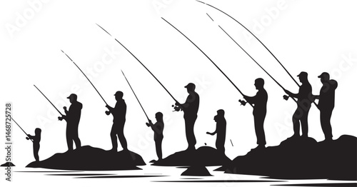 Fisherman Casting Line Silhouette

Fishing Boat on the Lake Vector Design

Underwater Fish Hunting Scene Silhouette

Spearfishing Adventure Silhouette Art

Fishing Rod and Catch Moment Vector