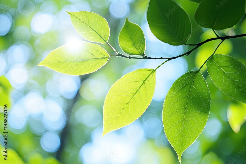 Fresh green leaves bathed in sunlight Fresh green leaves bathed in sunlight