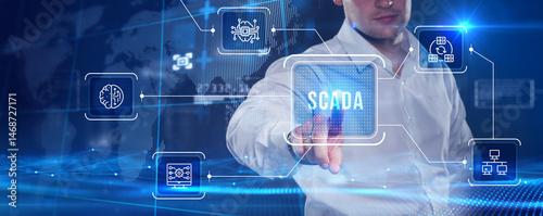 System Supervisory Control And Data Acquisition technology concept. SCADA.