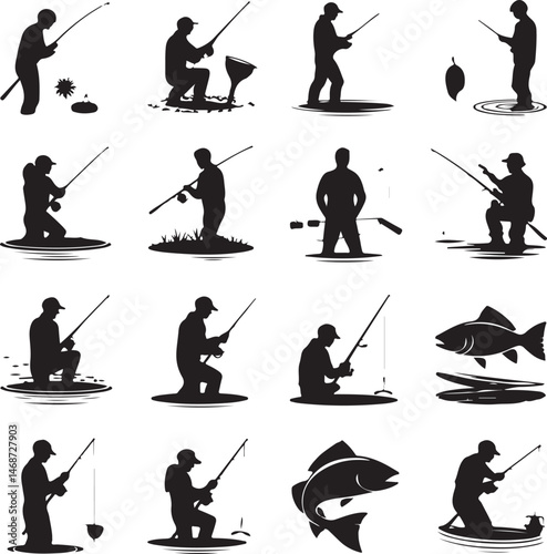 Fisherman Casting Line Silhouette

Fishing Boat on the Lake Vector Design

Underwater Fish Hunting Scene Silhouette

Spearfishing Adventure Silhouette Art

Fishing Rod and Catch Moment Vector