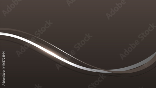 Abstract luxury ribbon elements with glowing light effect on dark background.
