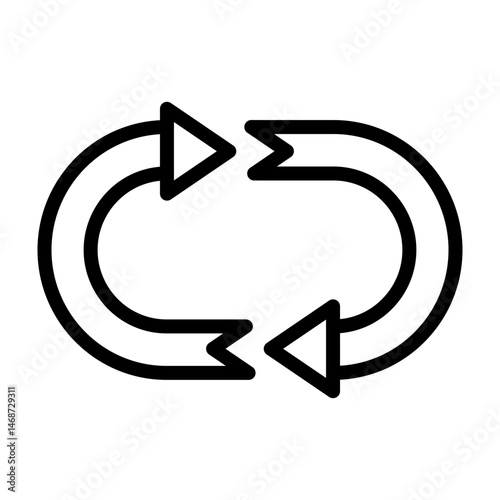 Repeat Vector Line Icon Design