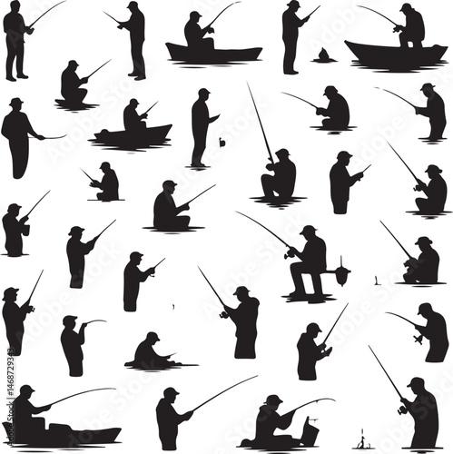 Fisherman Casting Line Silhouette

Fishing Boat on the Lake Vector Design

Underwater Fish Hunting Scene Silhouette

Spearfishing Adventure Silhouette Art

Fishing Rod and Catch Moment Vector