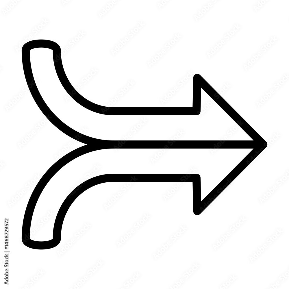 Merge Arrows Vector Line Icon Design Merge Arrows Vector Line Icon Design