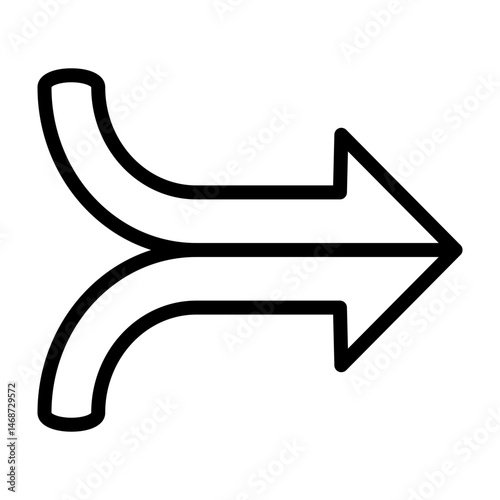 Merge Arrows Vector Line Icon Design