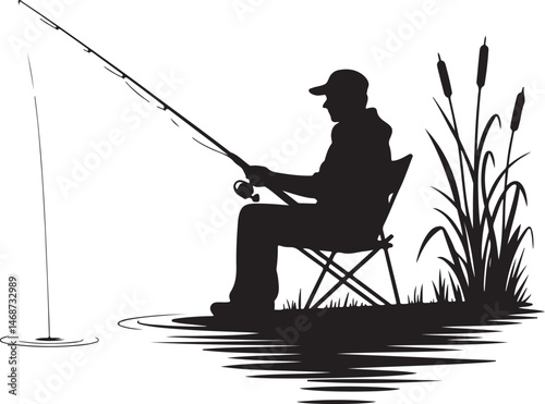 Fisherman Casting Line Silhouette

Fishing Boat on the Lake Vector Design

Underwater Fish Hunting Scene Silhouette

Spearfishing Adventure Silhouette Art

Fishing Rod and Catch Moment Vector