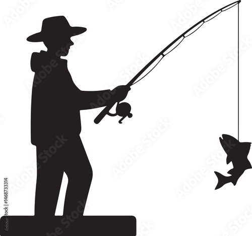 Fisherman Casting Line Silhouette

Fishing Boat on the Lake Vector Design

Underwater Fish Hunting Scene Silhouette

Spearfishing Adventure Silhouette Art

Fishing Rod and Catch Moment Vector