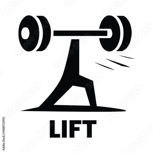 Weightlifting Silhouette Vector with Barbell Fitness Illustration