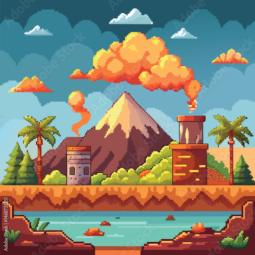 vector illustration of a tropical island