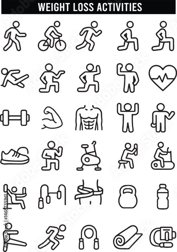 Weight Loss Activities Icons