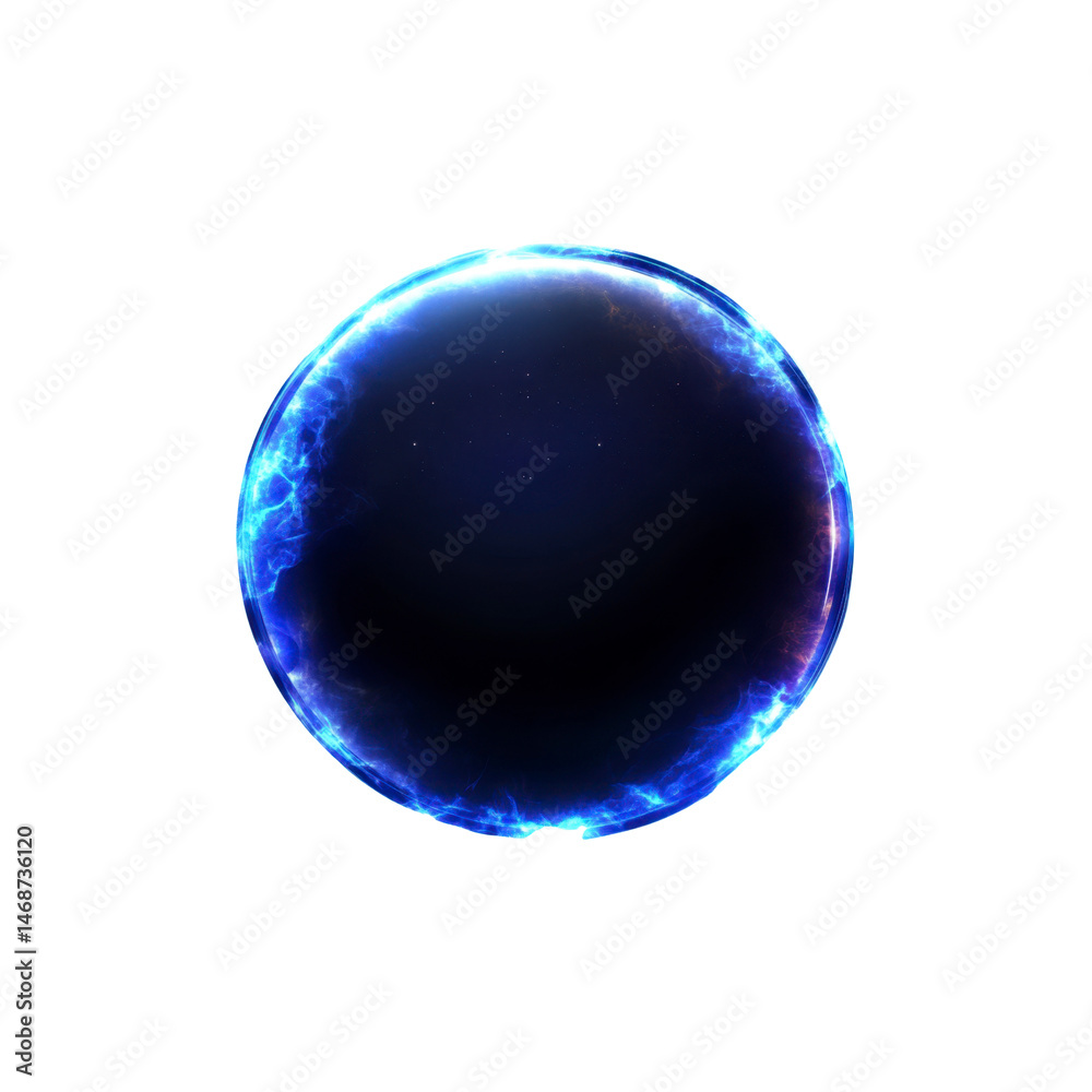 Obraz premium Luminous Blue Energy Orb Abstract Sphere with Glowing Plasma Effect