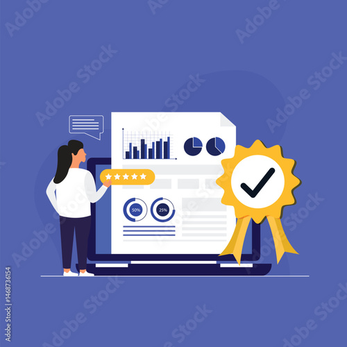 Competence and skill experience for quality performance tiny person concept. Employee knowledge and attitude as professional leader personality vector