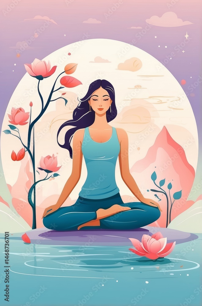 Minimalist Line Art Vector: Abstract Yoga & Wellness Symbols with Soothing Pastel Palette Minimalist Line Art Vector: Abstract Yoga & Wellness Symbols with Soothing Pastel Palette