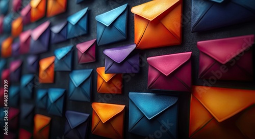 A multitude of colorful mail envelopes