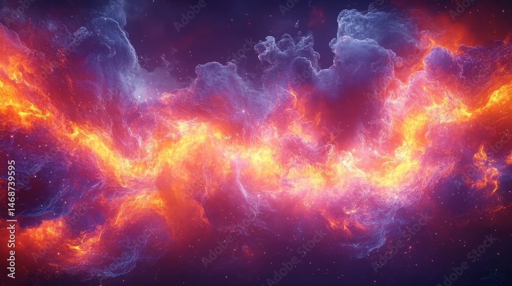 Naklejka premium Abstract Fire Digital Background, Generative AI