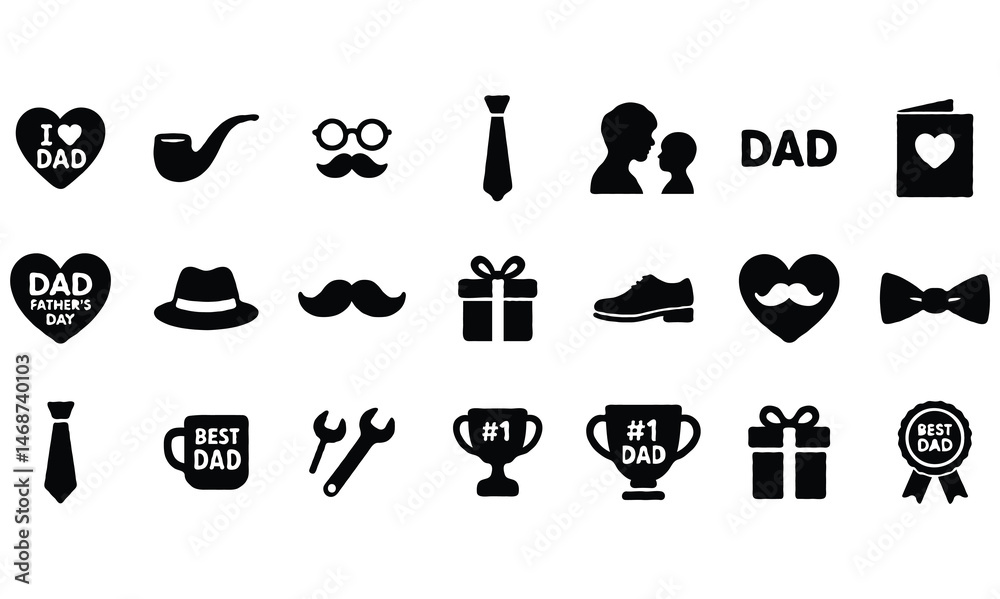 father's day icon set