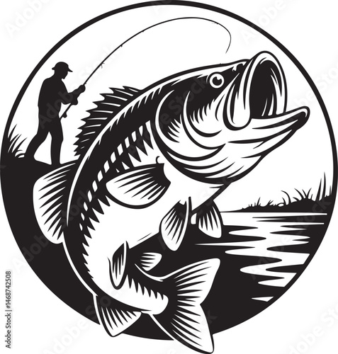 Fisherman Casting Line Silhouette

Fish Caught Mid-Jump Vector Scene

Fishing Boat Adventure Silhouette

Spearfishing in Action Silhouette

Calm Lake Fish Hunt Vector Design