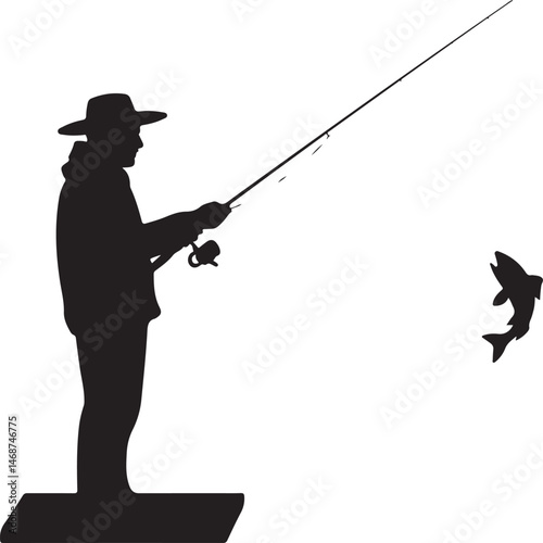 Fisherman Casting Line Silhouette

Fish Caught Mid-Jump Vector Scene

Fishing Boat Adventure Silhouette

Spearfishing in Action Silhouette

Calm Lake Fish Hunt Vector Design