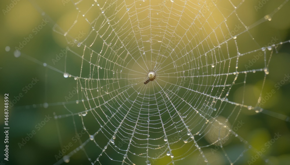 Obraz premium spider web with dew drops