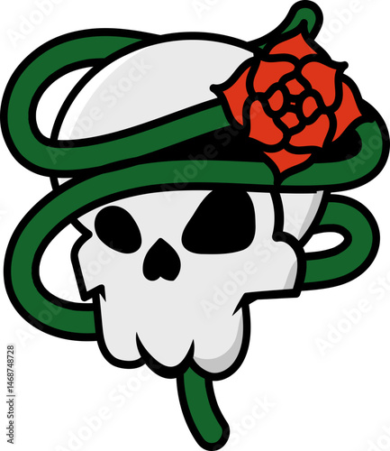 Variant of Cool and Scary Skull Illustration