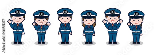 いろいろな人物セット_笑顔_警備員
