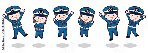 いろいろな人物セット_はしゃぐ_警備員