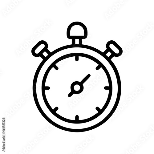 Stopwatch Icon Outline – Timer Clock Vector Illustration