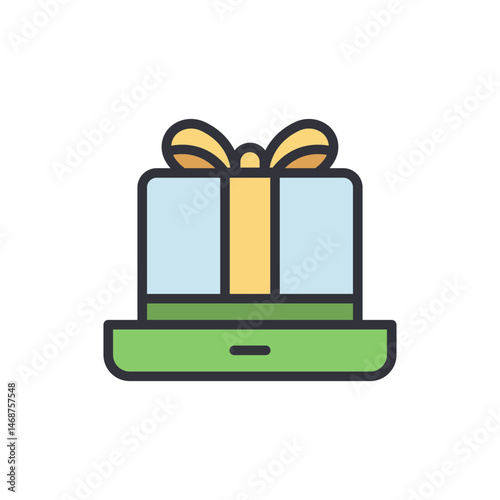 Online gifting concept illustration, digital present giving technology